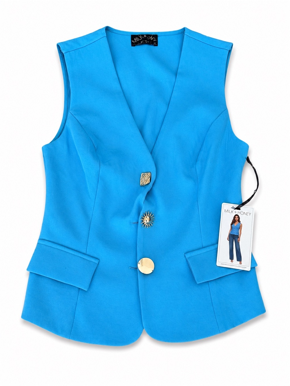 Women's Bright Blue Tailored Vest